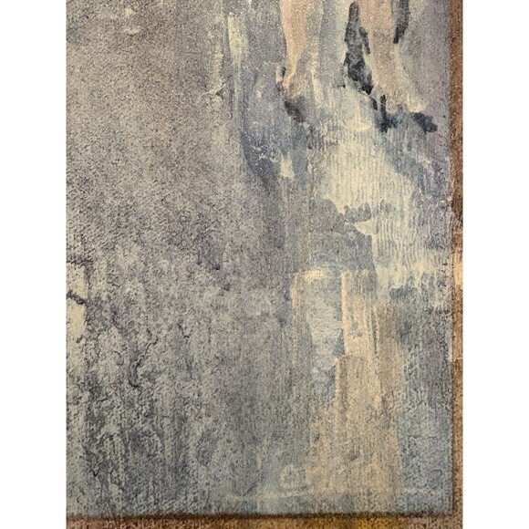 Vintage Mid Century City Street Scene Painting 1950’s Urban Skyline Signed 12x36 - Picture 4 of 6